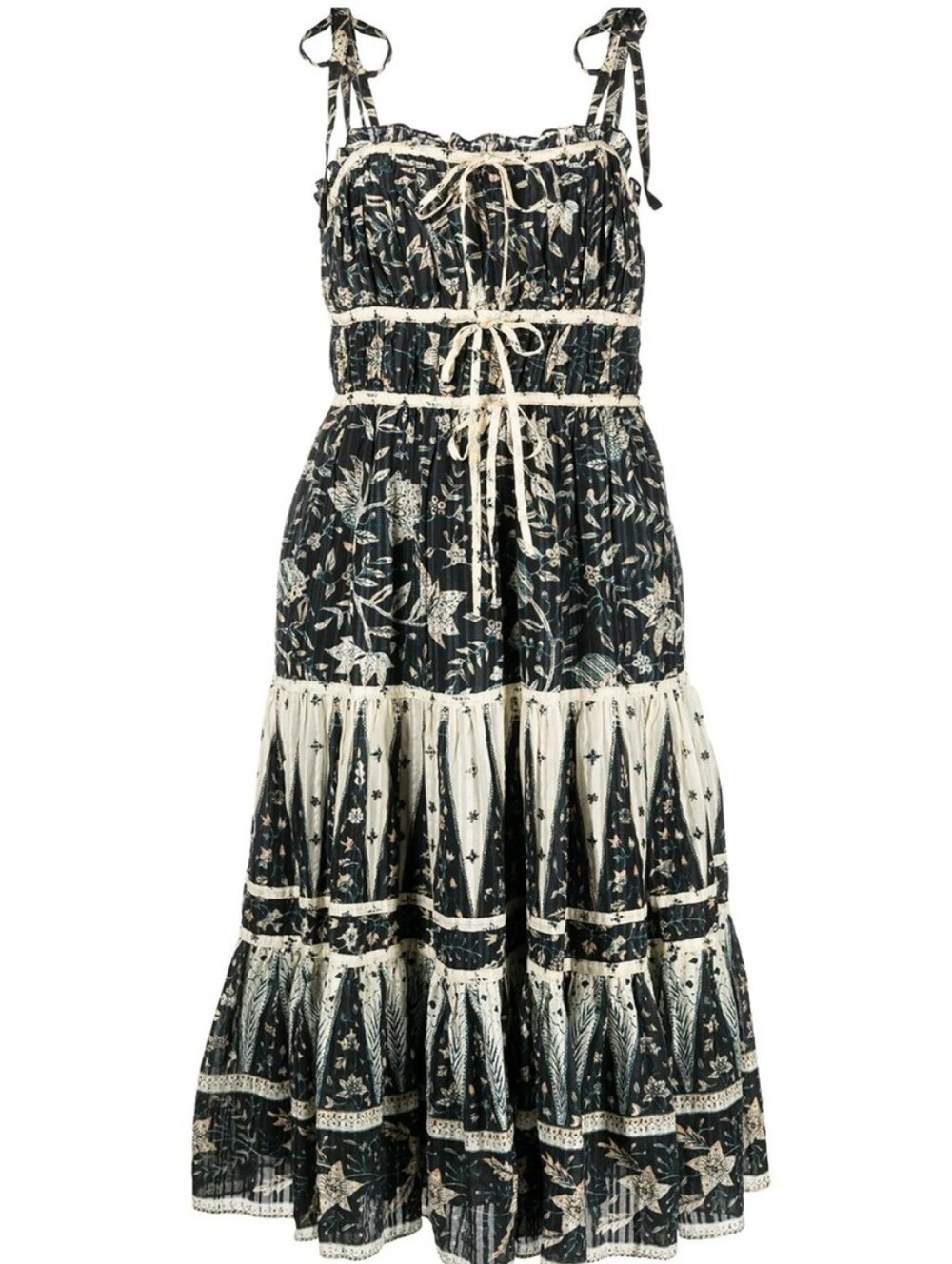 Christian Lacroix | Tiered Floral Midi Dress (Ulla Johnson Indah Style) Size M